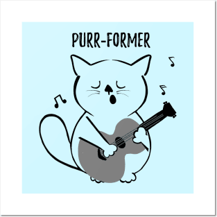 Musician gift / Cat Lover Gifts For Cat People / Guitarist Gift Posters and Art